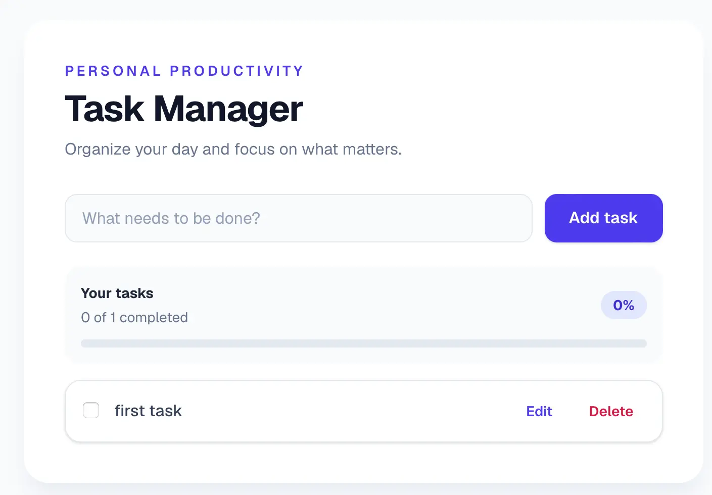 Task Manager App with CRUD Operations